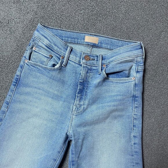 Mother The Weekender Fray Jeans Women 25 Light Denim Flare California Cruiser - Picture 3 of 9